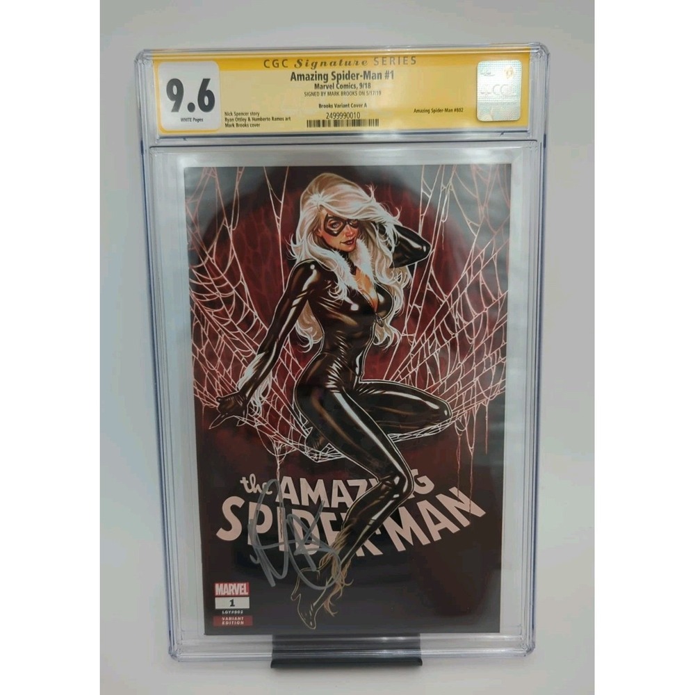 Amazing Spider-Man #1 CGC 9.6 SS Mark Brooks Variant Black Cat Cover 2018
